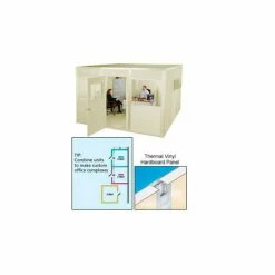 Portafab Vinyl Dividing Wall 8' High White (Cut to order, Priced per foot)