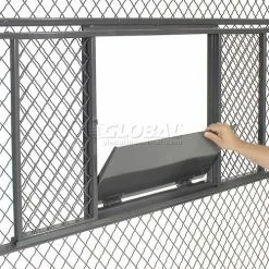 Global Industrial™ Wire Mesh Service Window for 10' Security Room -Mezzanines & Modular Structures Shop 603348 16 1