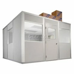 Portafab Vinyl Dividing Wall 8' High Gray 10 Portafab Vinyl Dividing Wall 8' High Gray -Mezzanines & Modular Structures Shop 608227GY 03